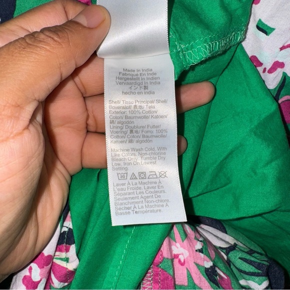 100% cotton J.Crew Printed V-neck ruffle midi dress sz 14 - Picture 10 of 12